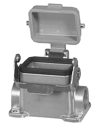 C146 10F006 806 1 Single side entry housing with low profile and thermoplastic spring cover.