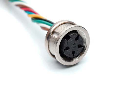 CA0911F114003 M16 4 Position Female Connectors, 18AWG, UL1569 300V, Front Mounted, 0.3 Meter