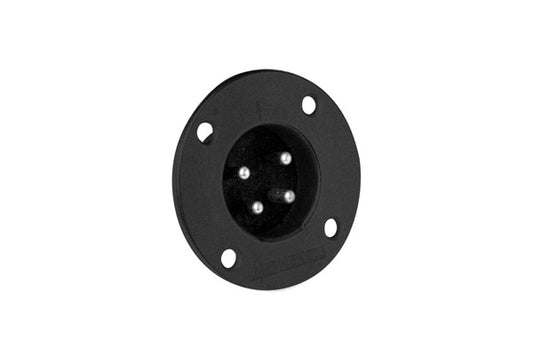 EP-3-14B 3 PoleMaleMetal Loudspeaker ChassisMount,Machined Contacts, Black Finish