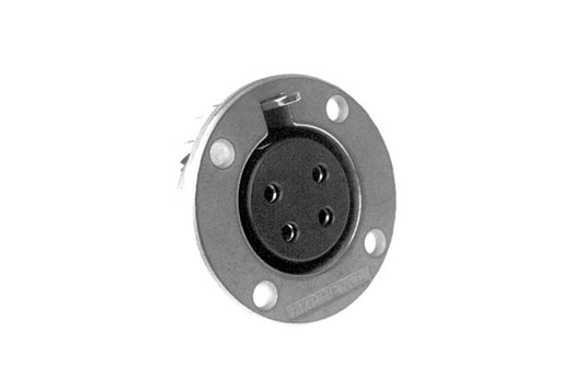 EP-4-13P 4 PoleMaleMetal Loudspeaker ChassisMount,Machined Contacts, Nickel Finish