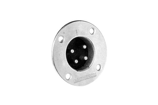 EP-4-14 4 PoleMaleMetal Loudspeaker ChassisMount,Machined Contacts, Nickel Finish