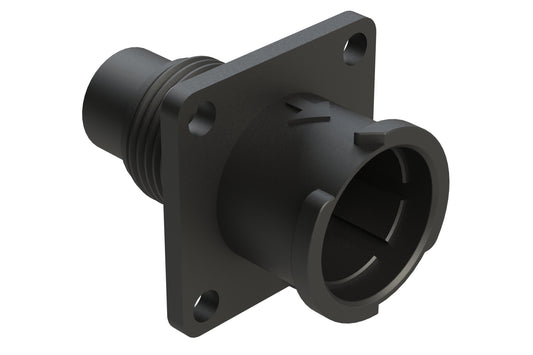 FLS010N2P03 Receptacle, Square Flange, 4 (2+2) Position, Male, Shell Size 10, Silicone Seal, Auto-Lock