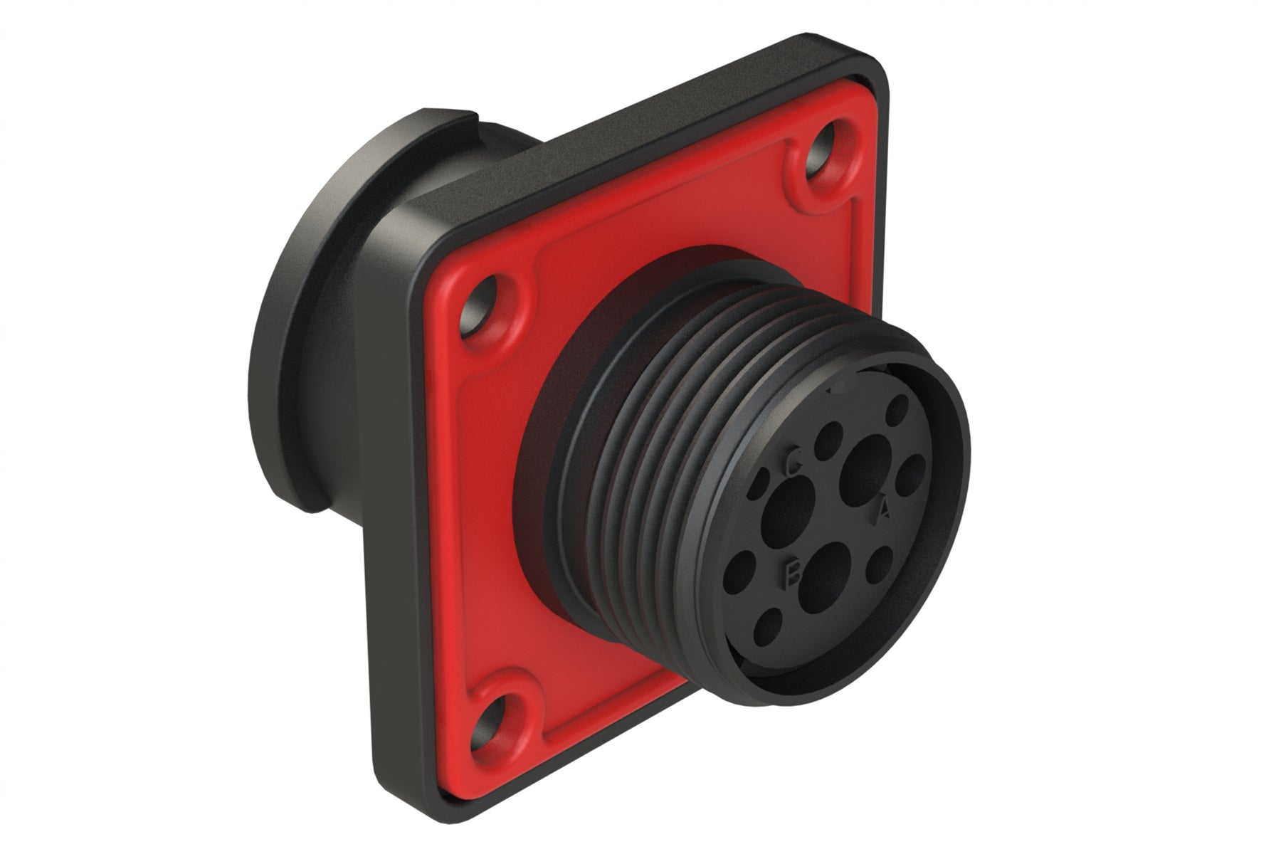 FLS012N3S03-PM Receptacle, Square Flange, 3 Position, Female, Shell Si ...