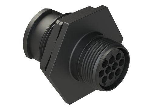 FLS712N10P03 Receptacle, Jam Nut, 10 Position, Male, Shell Size 12, Silicone Seal, Auto-Lock