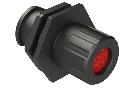 FLS712N10PHEC03 Receptacle, Jam Nut, 10 Position, Male, Shell Size 12, Silicone Seal and End Cap with Individual Wire Sealing, Auto-Lock