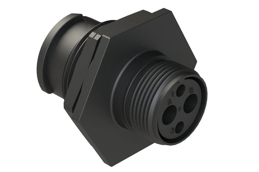 FLS712N2P03 Receptacle, Jam Nut, 4 (2+2) Position, Shell Size 12, Silicone Seal, Auto-Lock