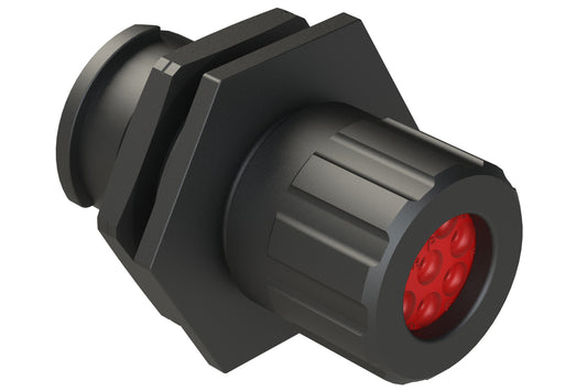 FLS712N8PHEC03 Receptacle, Jam Nut, 8 Position, Male, Shell Size 12, Silicone Seal and End Cap with Individual Wire Sealing, Auto-Lock