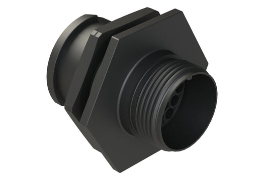 FLS714N19S03 Receptacle, Jam Nut, 19 Position, Female, Shell Size 14, Silicone Seal, Auto-Lock