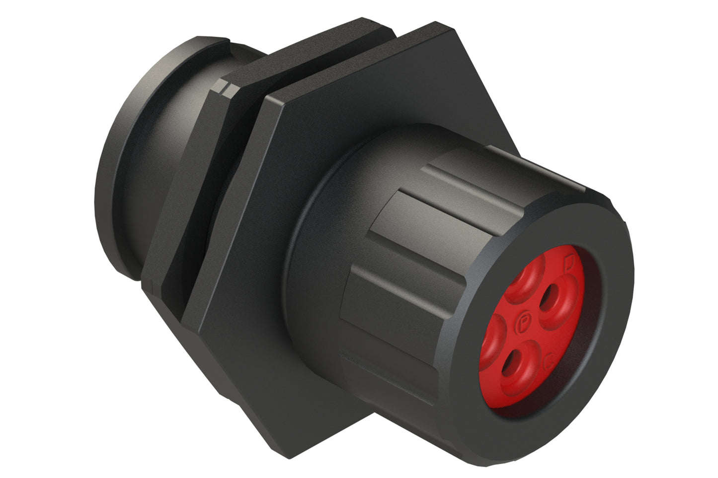 FLS714N4PHEC03 Receptacle, Jam Nut, 4 Position, Male, Shell Size 14, Silicone Seal and End Cap with Individual Wire Sealing, Auto-Lock