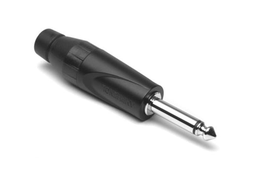 JM2PB-AU 1/4" JumboMono Phone Connector,Thermoplastic Backshell, Gold Plated Contacts, Black Finish