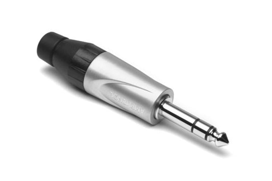 JS3P-AU 1/4" Jumbo Stereo Phone Connector,Thermoplastic Backshell, Gold Plated Contacts, Satin Finish