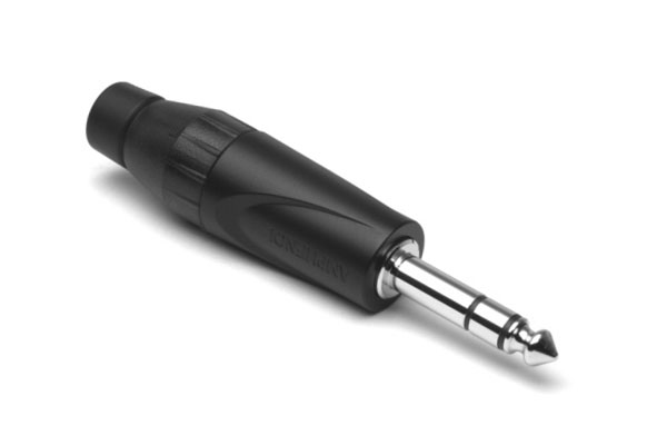 JS3PB-AU 1/4" Jumbo Stereo Phone Connector,Thermoplastic Backshell, Gold Plated Contacts, Black Finish