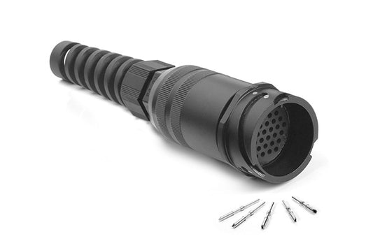 MP-4101-13P 13 Pole Heavy Duty Cable Connector,Male, Black Finish. Contacts included