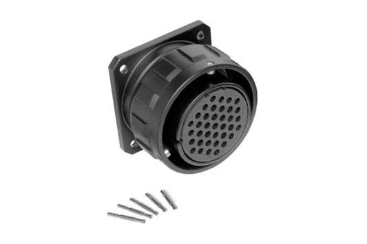 MP-4164-25S 25 Pole Heavy Duty ChassisMount, Female, Black Finish. Contacts Included
