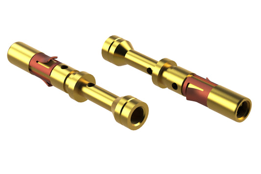 MS24M23G30 Socket Contact, Machined, Gold 30µ", Wire Range .14-.25mm², 26-24 AWG