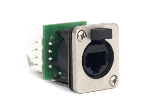RJXS8FD6I XLRnet DTypeEthernet ChassisMount, IDCTerminals, CAT6, Female. IP54