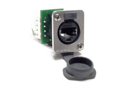 RJXS8FG6I XLRnet DTypeEthernet ChassisMount, IDCTerminals, CAT6, IP54, with Dust Cap