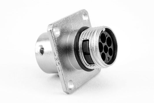 RT00103W3SNH03 Receptacle, Square Flange, 6 (3+3) Position, Female, Shell Size 10, with Silicone Seal