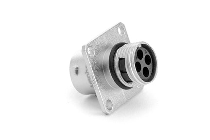 RT00104SNH Receptacle, Square Flange, 4 Position, Female, Shell Size 1 ...