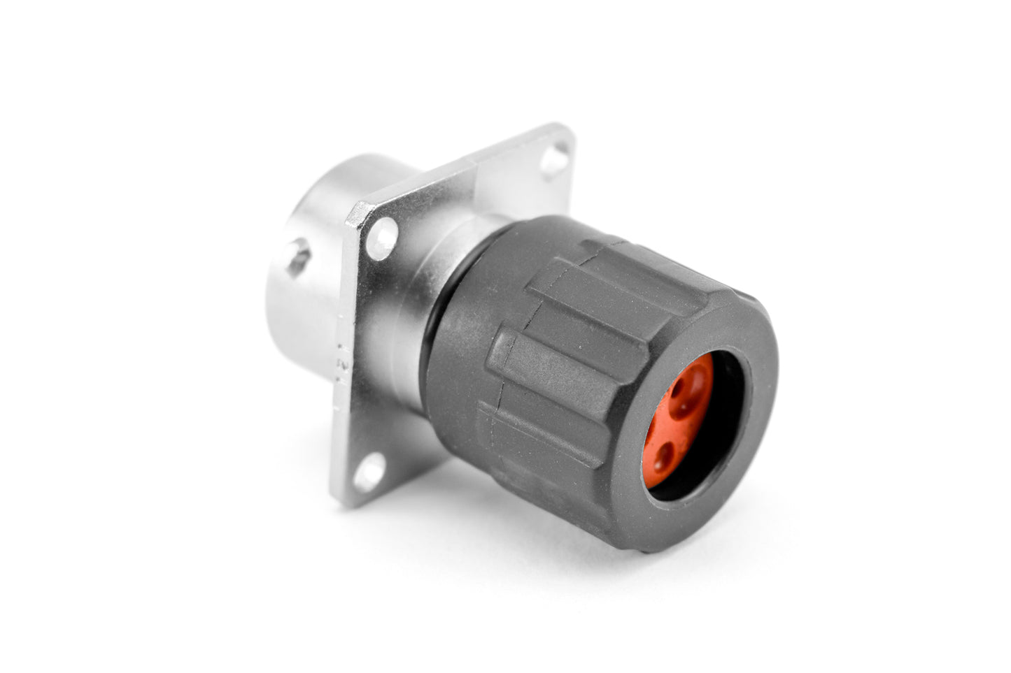 RT00122SNHEC03 4 (2+2) Position Square Flange Receptacle, Female, Shell Size 12, Silicone Seal, and End Cap with Individual Wire Sealing