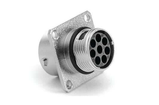 RT00128SNH03 Receptacle, Square Flange, 8 Position, Female, Shell Size 12,, Silicone Seal. Comparable part no. UT0012-8SH