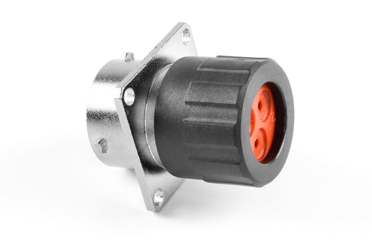 RT00143SNHEC 3 Position Square Flange Receptacle, Female, Shell Size 14, End Cap with Individual Wire Sealing
