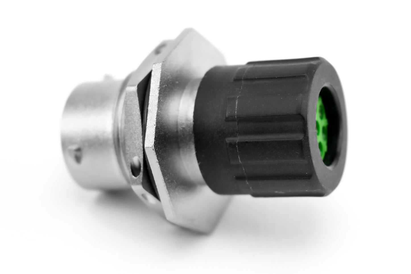 RT07128PNHECR Receptacle, Jam Nut, 8 Position, Male, Shell Size 12, and End Cap with Reduced Diameter Individual Wire Sealing, Range 14 - 24AWG