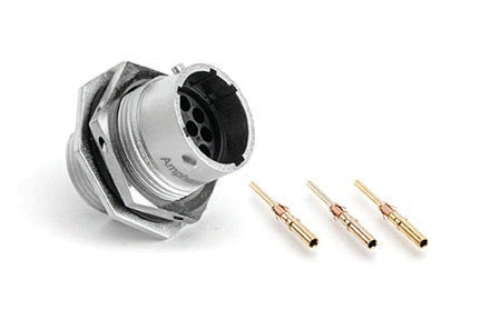 RT07128PNH-K Receptacle Kit, Jam Nut, 8 Position, Male, Shell Size 12, with Machined Contacts, Size 16, 18-16AWG. Comparable part no. UT07128PH