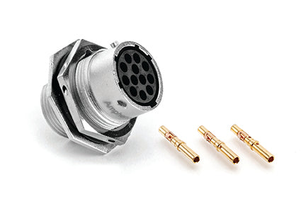 RT072028SNH-K Receptacle Kit, Jam Nut, 28 Position, Female, Shell Size 20, with Machined Contacts, Size 16, 14-26AWG. Comparable part no. UT072028SH