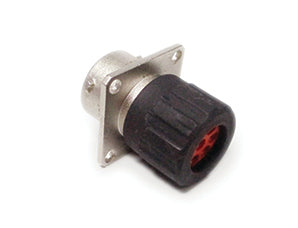 RT0W0106SNHEC Receptacle, Square Flange, 6 Position, Female, Shell Size 10, Silicone Seal, and End Cap with Individual Wire Sealing