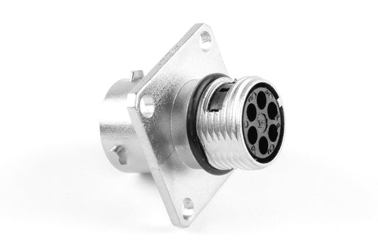 RT0W0106SNH Receptacle, Square Flange, 6 Position, Female, Shell Size 10. Comparable part no. UT0W0106SH