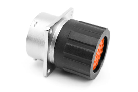 RT0W01210SNHEC Receptacle, Square Flange, 10 Position, Female, Shell Size 12, and End Cap with Individual Wire Sealing