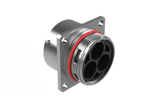 RTHP0203SNH Receptacle, Square Flange, 3 Position, Female, RADSOK® Technology, High Amperage, Shell Size 20, Crimp Termination