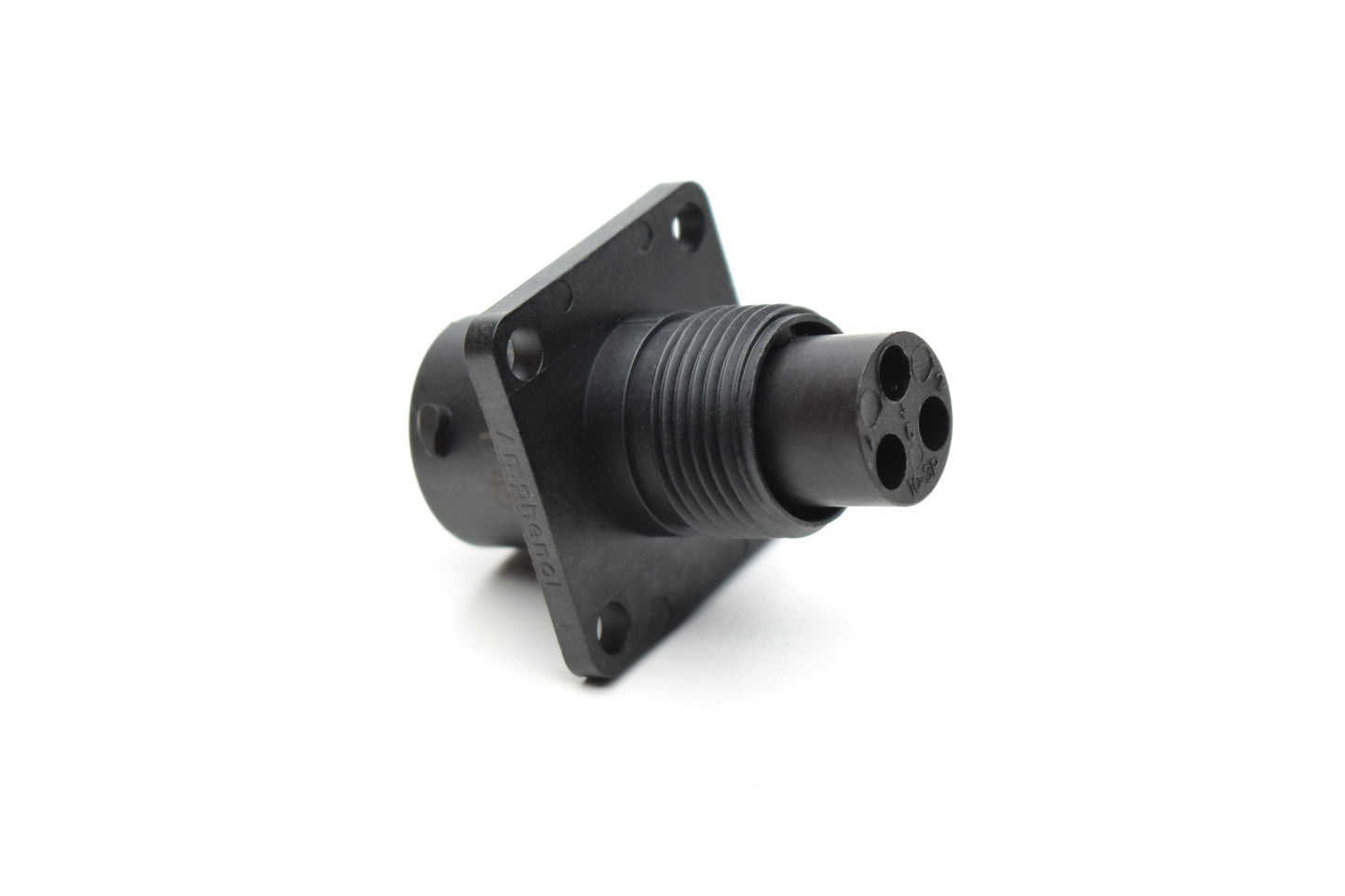 RTS010N3P03 Receptacle, Square Flange, 3 Position, Male, Shell Size 10, with Silicone Seal. Comparable part no. UTS0103P