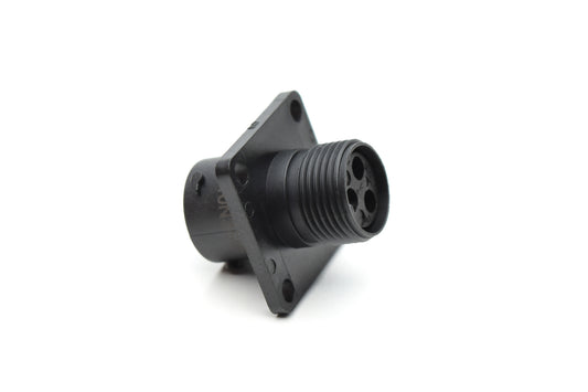 RTS010N3S03 Receptacle, Square Flange, 3 Position, Female, Shell Size 10, with Silicone Seal. Comparable part no. UTS0103S