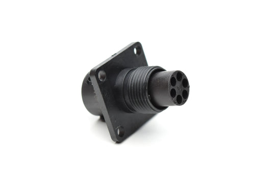 RTS010N6P03 Receptacle, Square Flange, 6 Position, Male, Shell Size 10, with Silicone Seal. Comparable part no. UTS0106P