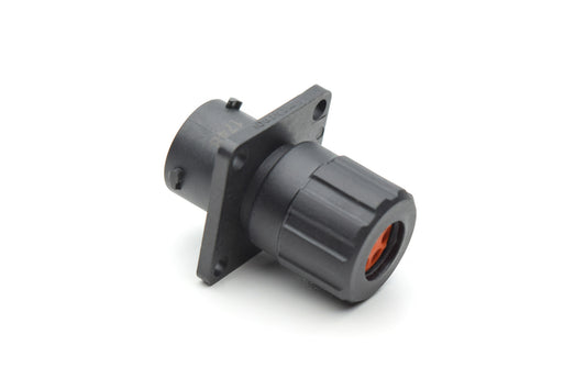RTS010N6SHEC03 Receptacle, Square Flange, 6 Position, Female, Shell Size 10, Silicone Seal, and End Cap with Individual Wire Sealing. Comparable part no. UTS0GN106S