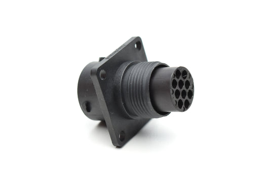 RTS012N10P03 Receptacle, Square Flange, 10 Position, Male, Shell Size 12, with Silicone Seal. Comparable part no. UTS01210P