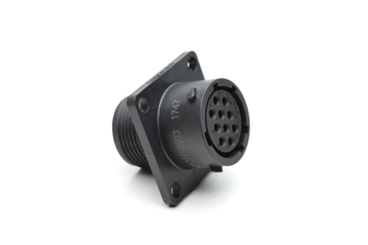 RTS012N10S03 Receptacle, Square Flange, 10 Position, Female, Shell Size 12, Silicone Seal. Comparable part no. UTS01210S