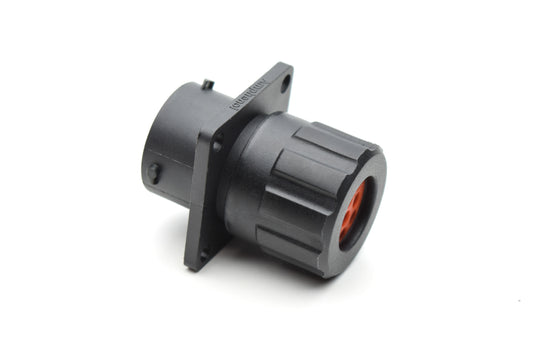 RTS012N10SHEC03 Receptacle, Square Flange, 4 (2+2) Position, Female, Shell Size 12, with Silicone Seal, and End Cap with Individual Wire Sealing. Comparable part no. UTS0GN1210S