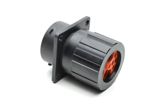 RTS016N09SHEC03 Receptacle, Square Flange, 9 (4+5) Position, Female, Shell Size 16, Silicone Seal, with End Cap with Individual Wire Sealing