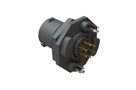 RTS710ND6S0332 Receptacle, Jam Nut, PCB Mounted, 6 Position, Female, Shell Size 10, Silicone Seal, with BoardLock. Comparable part no. UTS710D6S32