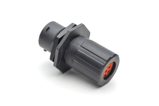 RTS712N10PHEC03 Receptacle, Jam Nut, 10 Position, Male, Shell Size 12, with Silicone Seal and End Cap with Individual Wire Sealing, 14 - 24AWG. Comparable part no. UTS7GN1210P