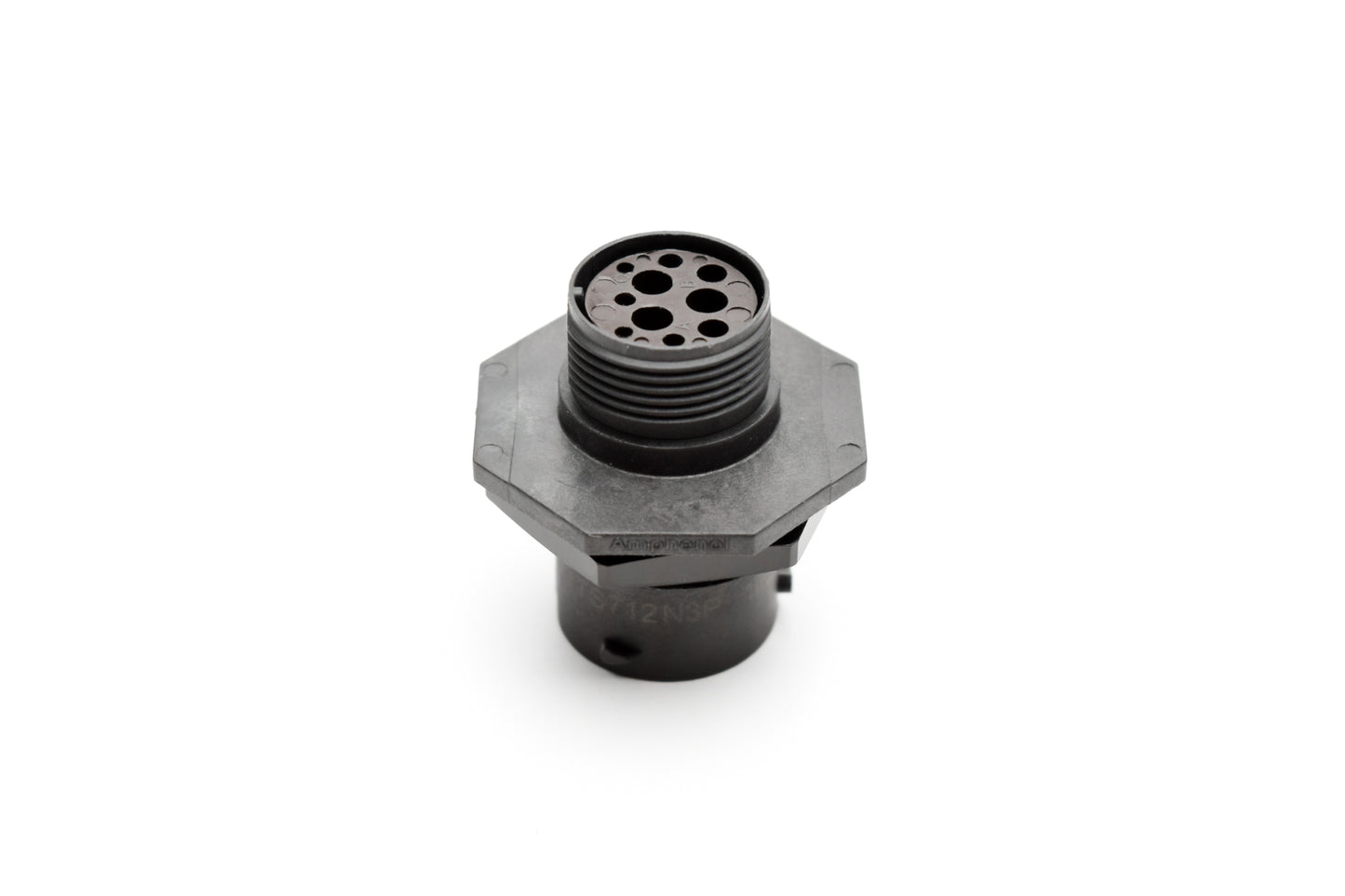 RTS712N3P03 Receptacle, Jam Nut, 3 Position, Male, Shell Size 12, with Silicone Seal. Comparable part no. UTS123P