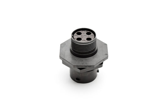 RTS712N4P03 Receptacle, Jam Nut, 4 Position, Male, Shell Size 12, Silicone Seal, and End Cap with Individual Wire Sealing. Comparable part no. UTS7124P