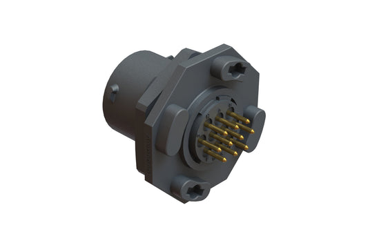 RTS712ND10S03 Receptacle, Jam Nut, PCB Mounted, 10 Position, Female, Shell Size 12, with Silicone Seal. Comparable part no. UTS712D10S