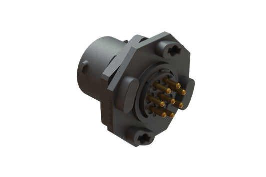 RTS712ND8P03 Receptacle, Jam Nut, PCB Mounted, 8 Position, Male, Shell Size 12, with Silicone Seal. Comparable part no. UTS712D8P