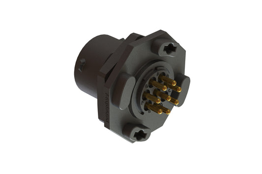 RTS712ND8S03 Receptacle, Jam Nut, PCB Mounted, 8 Position, Female, Shell Size 12, with Silicone Seal. Comparable part no. UTS712D8S