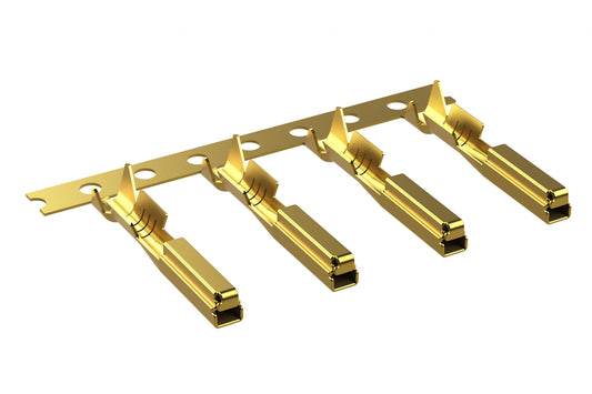 SC000572F Socket contact, signal, 1.0x0.64mm, stamped & formed, 20-22AWG, gold flash