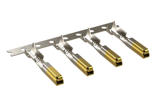 SC000572G30 Socket contact, signal, 1.0x0.64mm, stamped & formed, 20-22AWG, 30μ" gold plating